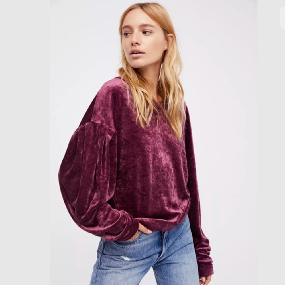 We The Free Milan Crushed Velvet Top